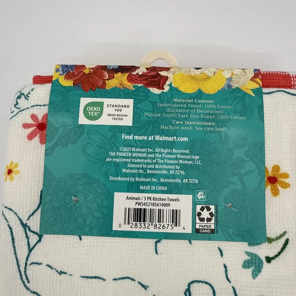 The Pioneer Woman Animals Kitchen Towel Set Multicolor 16